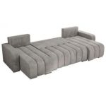 Narożnik KIRASSO U - uniwersalny - jasnoszary, welwet