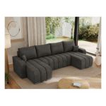 Narożnik KIRASSO U - uniwersalny - ciemnoszary, welwet