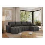 Narożnik KIRASSO U - uniwersalny - ciemnoszary, welwet