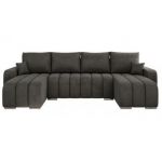 Narożnik KIRASSO U - uniwersalny - ciemnoszary, welwet