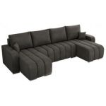 Narożnik KIRASSO U - uniwersalny - ciemnoszary, welwet