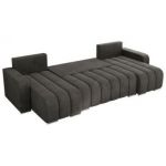 Narożnik KIRASSO U - uniwersalny - ciemnoszary, welwet