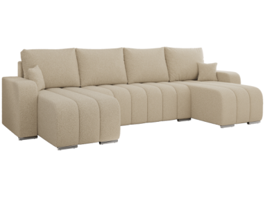 Narożnik KIRASSO U - uniwersalny - kremowy, boucle