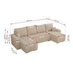 Narożnik KIRASSO U - uniwersalny - kremowy, boucle