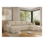 Narożnik KIRASSO U - uniwersalny - kremowy, boucle