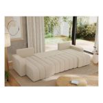 Narożnik KIRASSO U - uniwersalny - kremowy, boucle