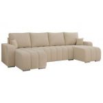 Narożnik KIRASSO U - uniwersalny - kremowy, boucle