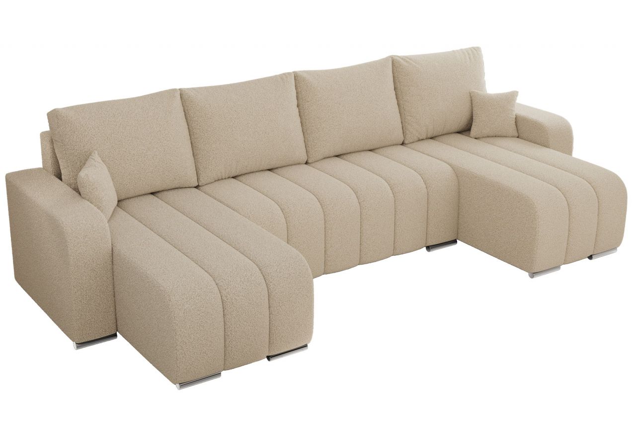 Narożnik KIRASSO U - uniwersalny - kremowy, boucle