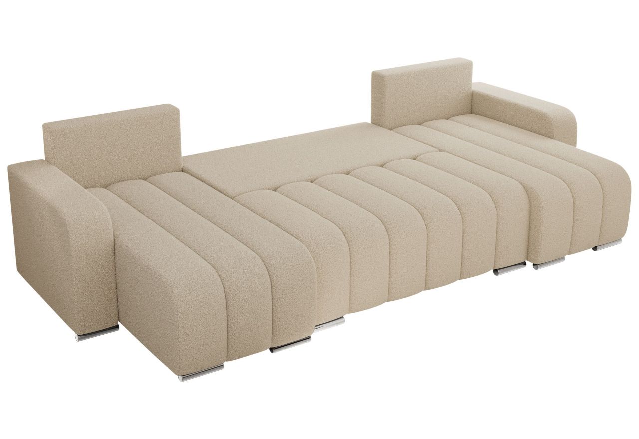 Narożnik KIRASSO U - uniwersalny - kremowy, boucle