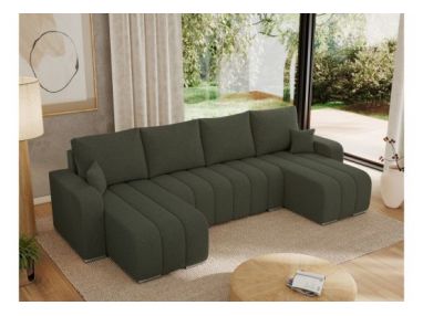 Narożnik KIRASSO U - uniwersalny - zielony, boucle