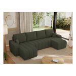 Narożnik KIRASSO U - uniwersalny - zielony, boucle