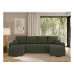 Narożnik KIRASSO U - uniwersalny - zielony, boucle