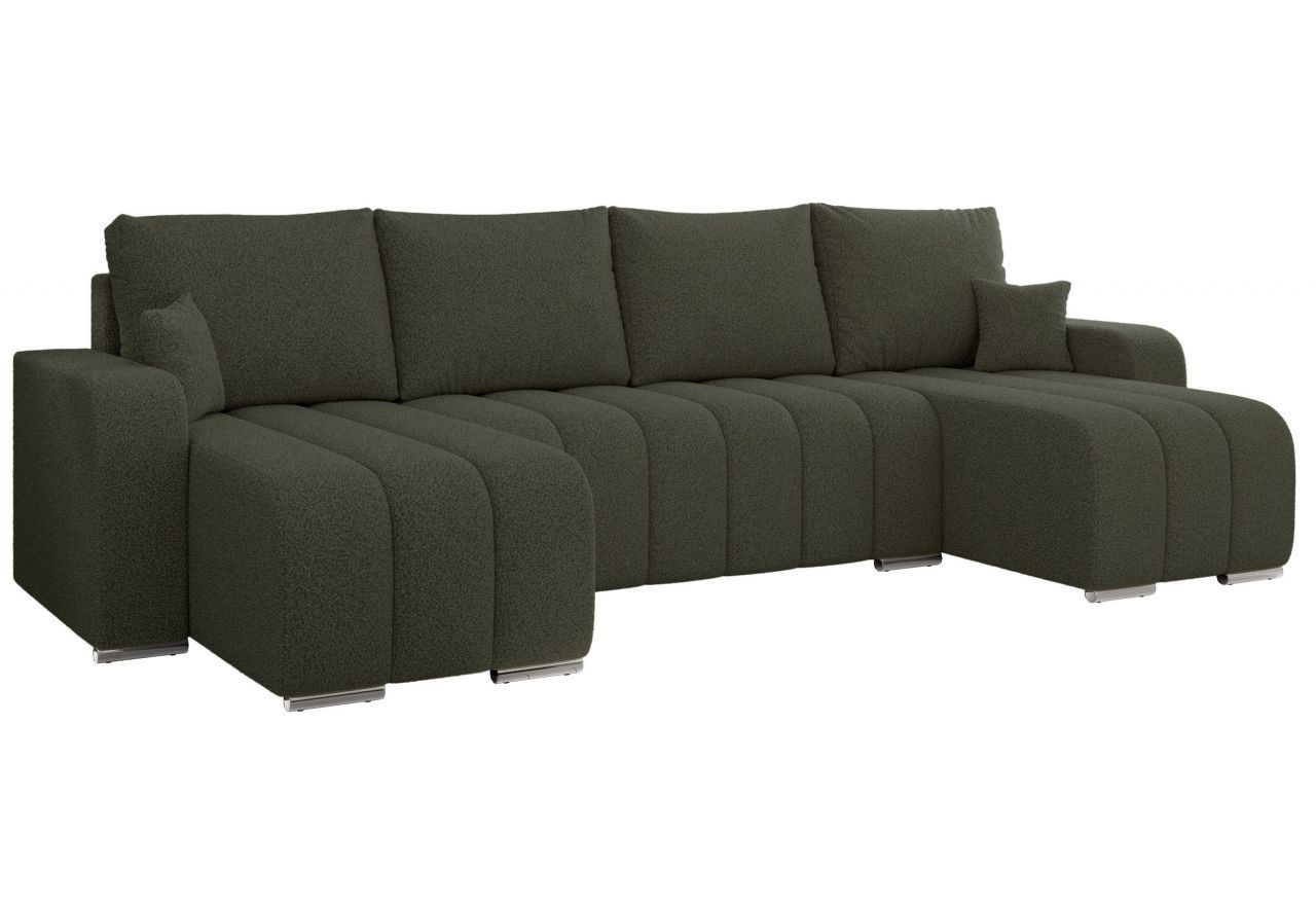 Narożnik KIRASSO U - uniwersalny - zielony, boucle