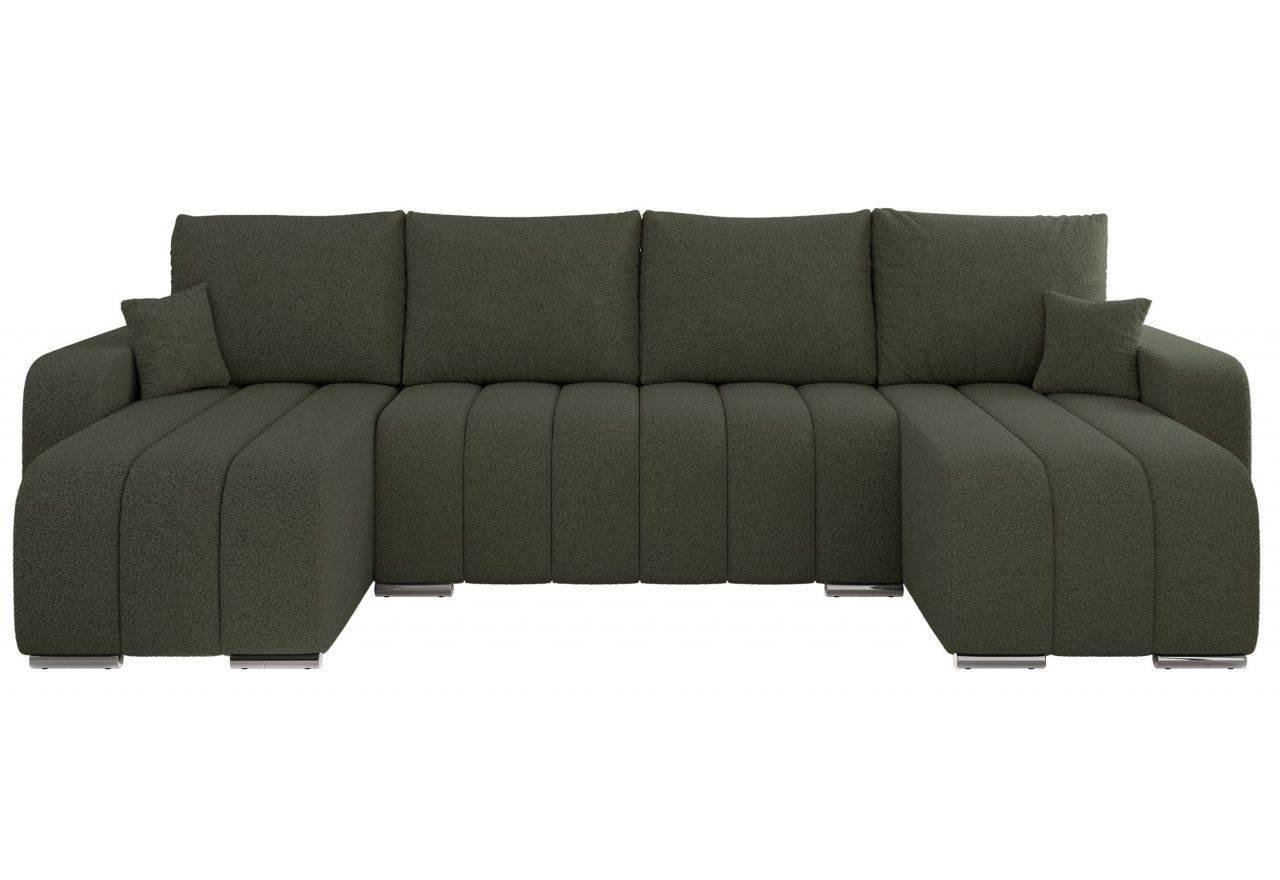 Narożnik KIRASSO U - uniwersalny - zielony, boucle