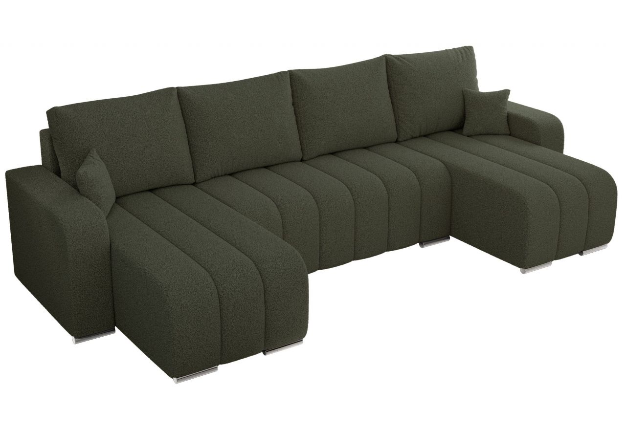 Narożnik KIRASSO U - uniwersalny - zielony, boucle