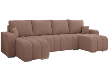 Narożnik KIRASSO U - uniwersalny - różowy, boucle