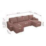 Narożnik KIRASSO U - uniwersalny - różowy, boucle