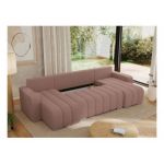 Narożnik KIRASSO U - uniwersalny - różowy, boucle