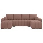 Narożnik KIRASSO U - uniwersalny - różowy, boucle