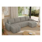 Narożnik KIRASSO U - uniwersalny - jasnoszary, boucle