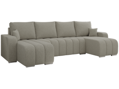 Narożnik KIRASSO U - uniwersalny - jasnoszary, boucle