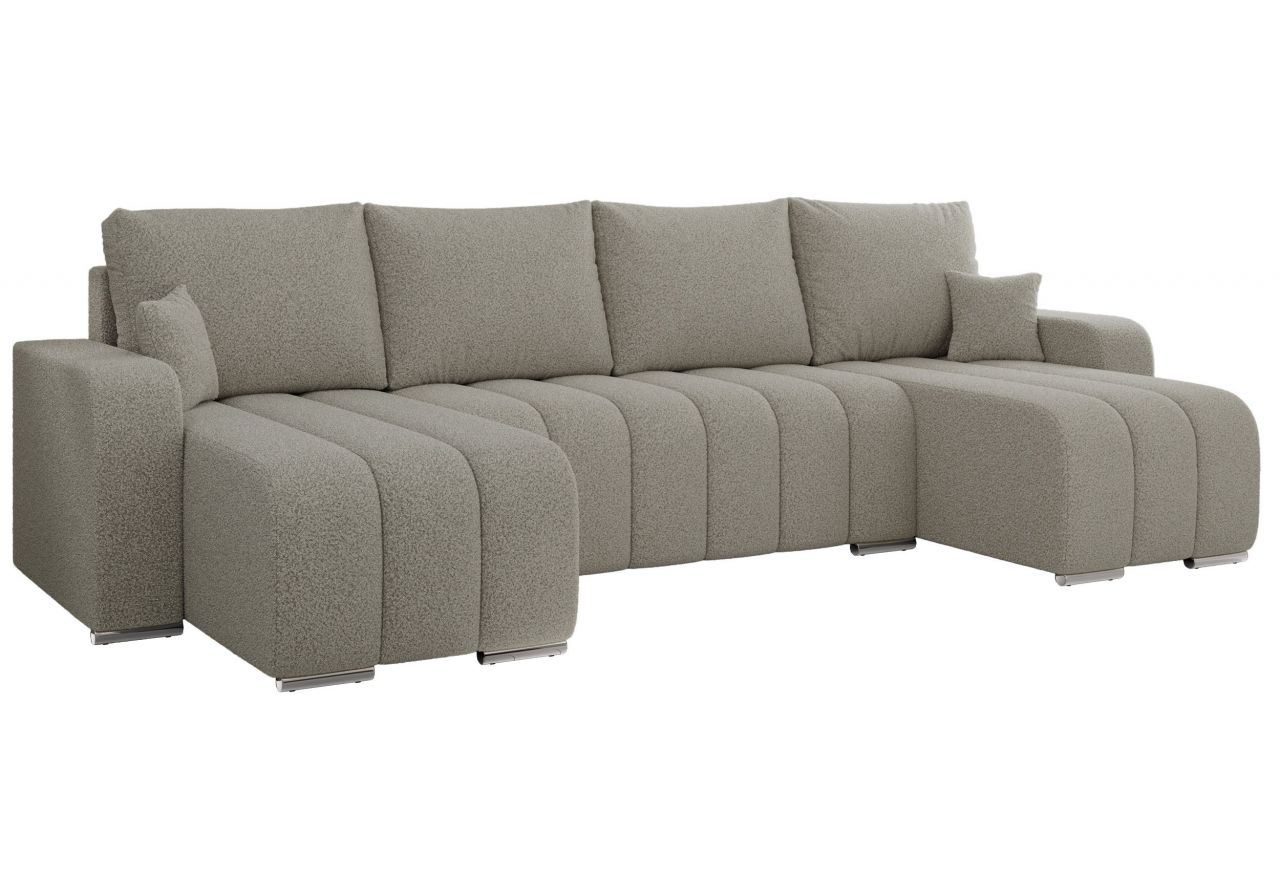 Narożnik KIRASSO U - uniwersalny - jasnoszary, boucle