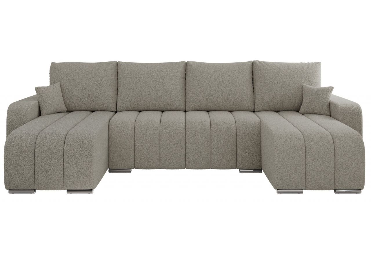 Narożnik KIRASSO U - uniwersalny - jasnoszary, boucle