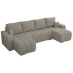 Narożnik KIRASSO U - uniwersalny - jasnoszary, boucle