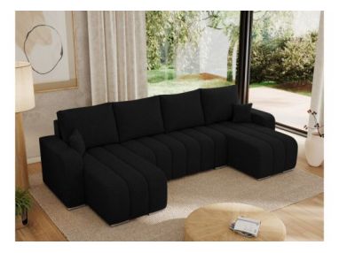 Narożnik KIRASSO U - uniwersalny - czarny, boucle