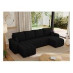 Narożnik KIRASSO U - uniwersalny - czarny, boucle