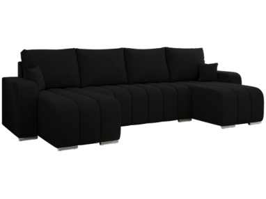 Narożnik KIRASSO U - uniwersalny - czarny, boucle