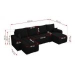 Narożnik KIRASSO U - uniwersalny - czarny, boucle