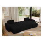 Narożnik KIRASSO U - uniwersalny - czarny, boucle