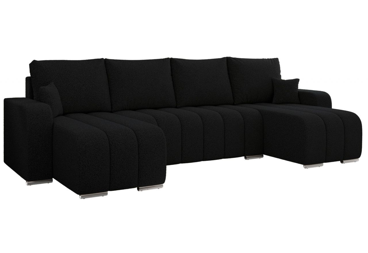 Narożnik KIRASSO U - uniwersalny - czarny, boucle