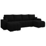 Narożnik KIRASSO U - uniwersalny - czarny, boucle