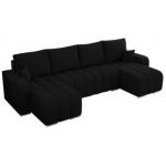 Narożnik KIRASSO U - uniwersalny - czarny, boucle