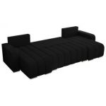 Narożnik KIRASSO U - uniwersalny - czarny, boucle