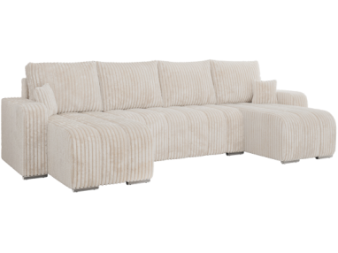 Narożnik KIRASSO U - uniwersalny - beżowy, sztruks