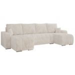 Narożnik KIRASSO U - uniwersalny - beżowy, sztruks