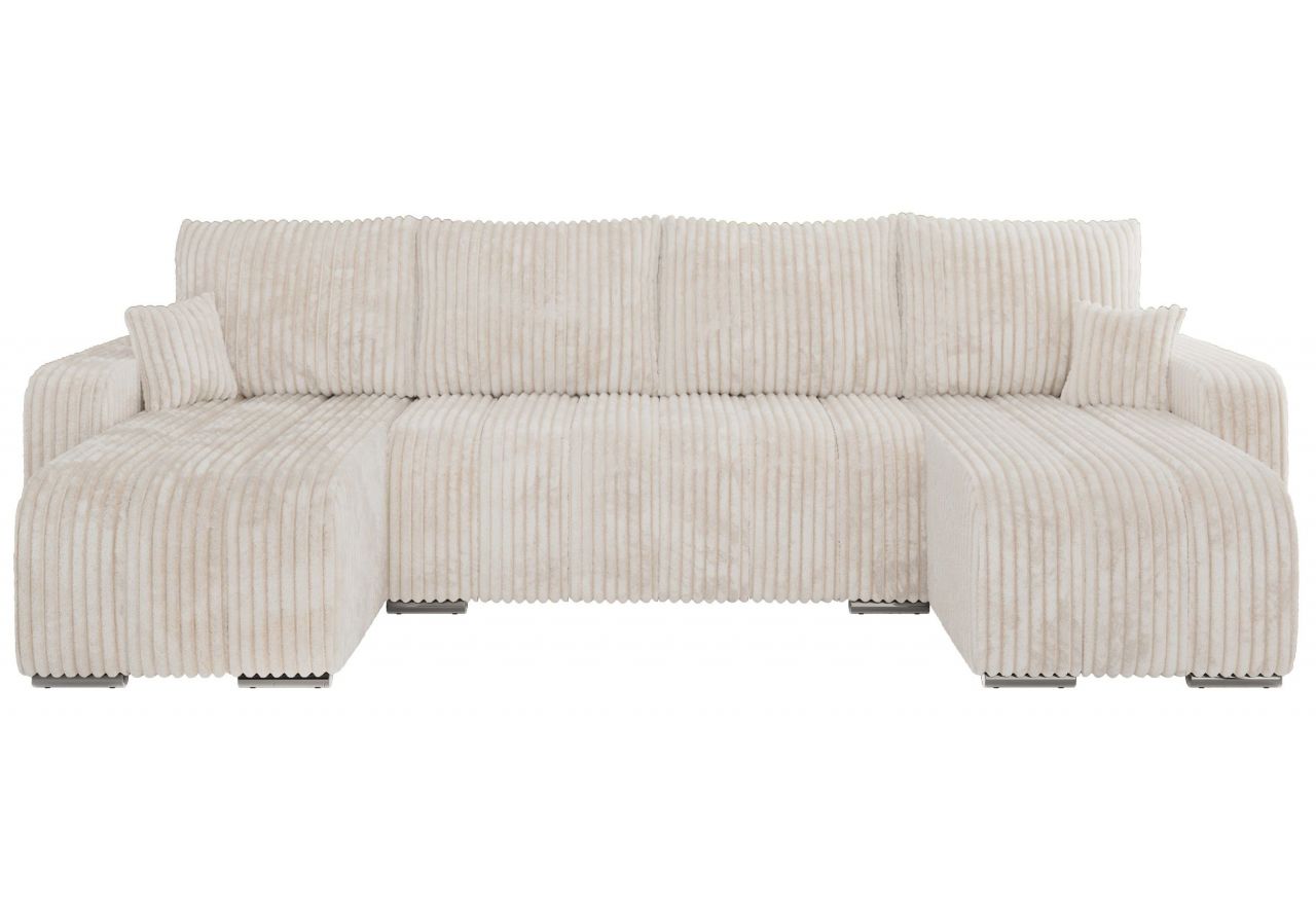 Narożnik KIRASSO U - uniwersalny - beżowy, sztruks