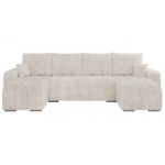 Narożnik KIRASSO U - uniwersalny - beżowy, sztruks