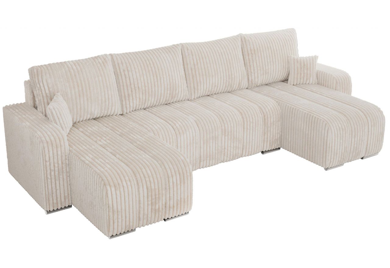 Narożnik KIRASSO U - uniwersalny - beżowy, sztruks