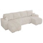 Narożnik KIRASSO U - uniwersalny - beżowy, sztruks