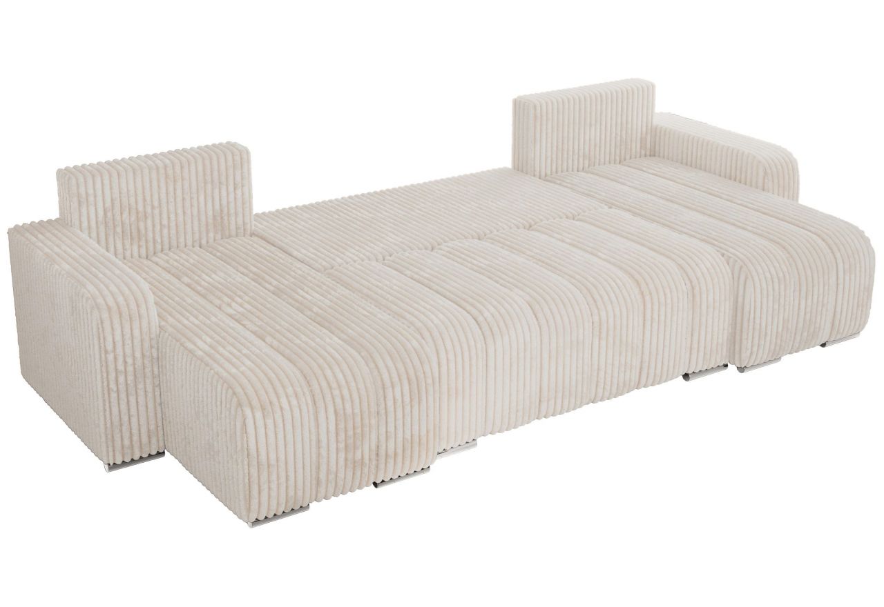 Narożnik KIRASSO U - uniwersalny - beżowy, sztruks