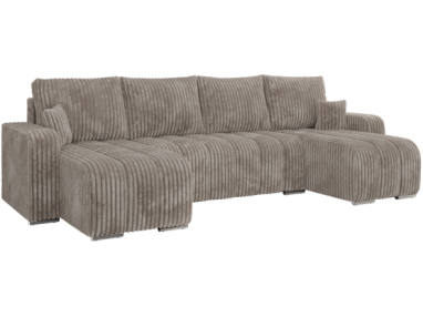 Narożnik KIRASSO U - uniwersalny - jasnobrązowy, sztruks