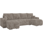 Narożnik KIRASSO U - uniwersalny - jasnobrązowy, sztruks