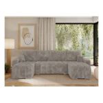 Narożnik KIRASSO U - uniwersalny - jasnobrązowy, sztruks