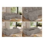 Narożnik KIRASSO U - uniwersalny - jasnobrązowy, sztruks