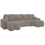 Narożnik KIRASSO U - uniwersalny - jasnobrązowy, sztruks