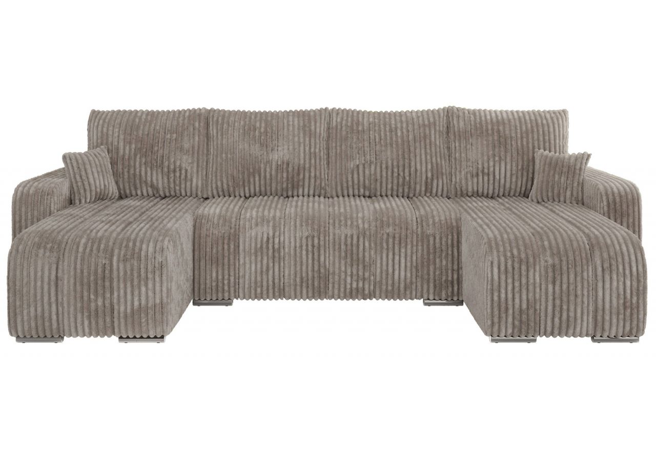 Narożnik KIRASSO U - uniwersalny - jasnobrązowy, sztruks